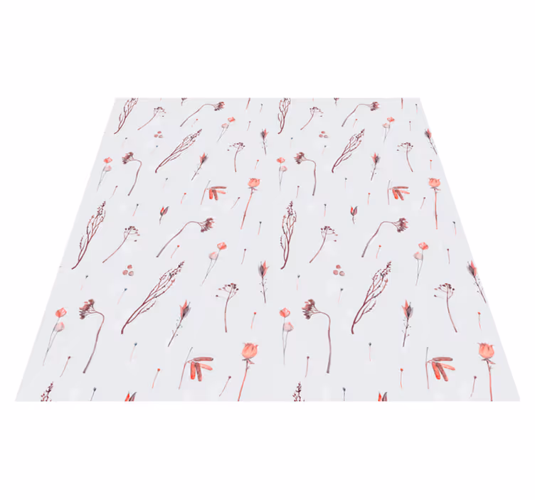 Tapis vinyle plantes motif floral délicat - TenStickers