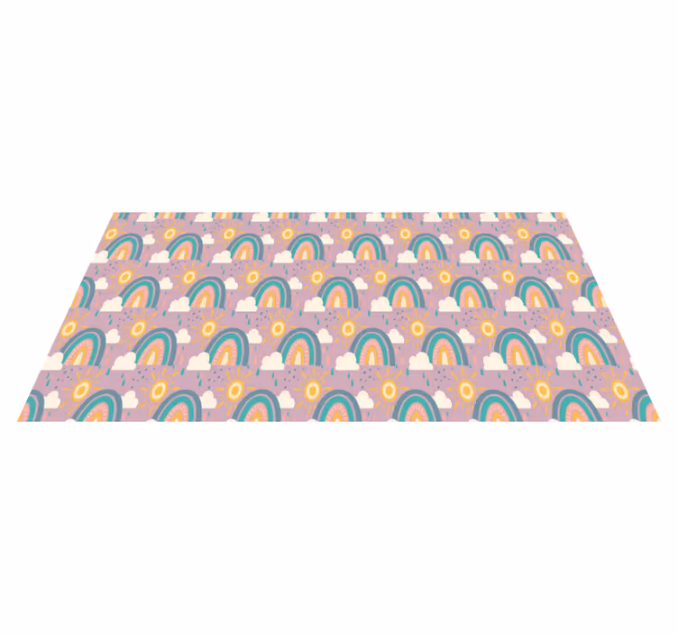 Tapis vinyle plantes arc-en-ciel coloré et ludique - TenStickers