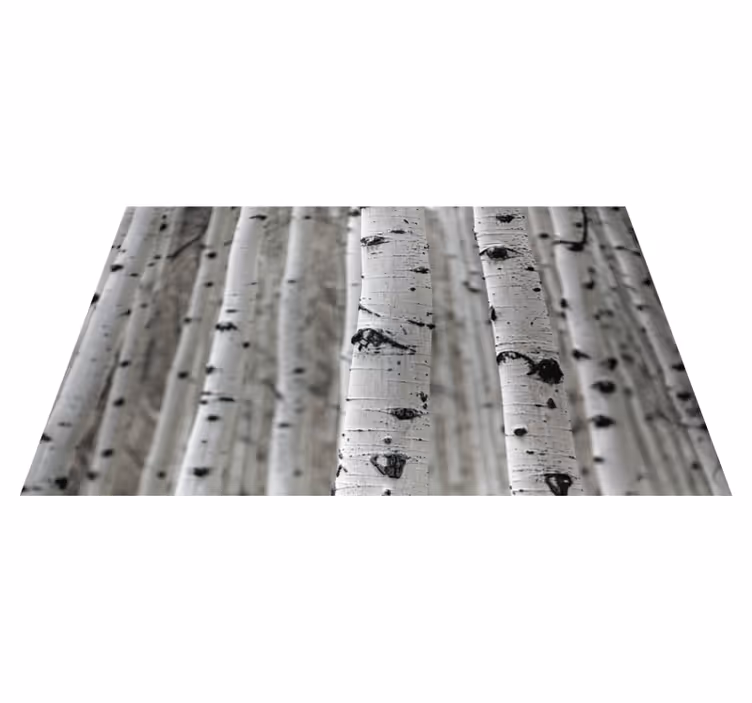 Tapis vinyle plantes scène de forêt de bouleaux - TenStickers