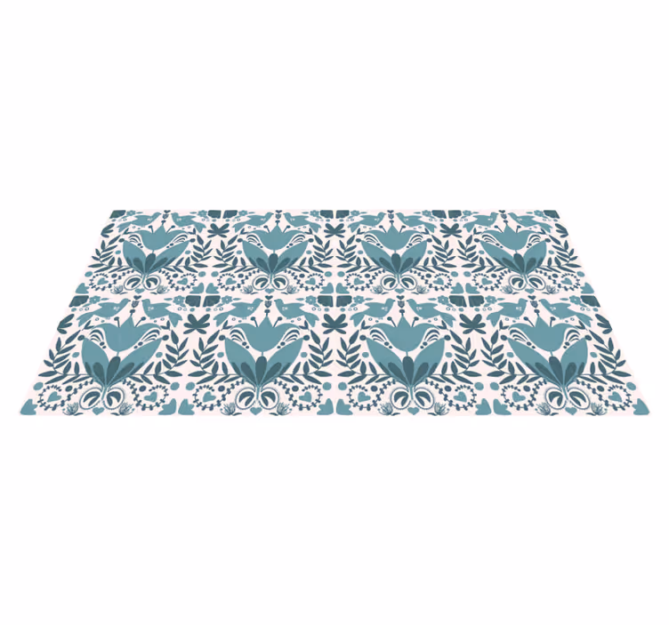 Tapis vinyle plantes motif floral élégant - TenStickers