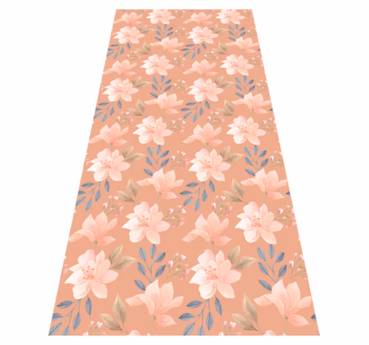 Tapis vinyle plantes motif floral épanoui - TenStickers