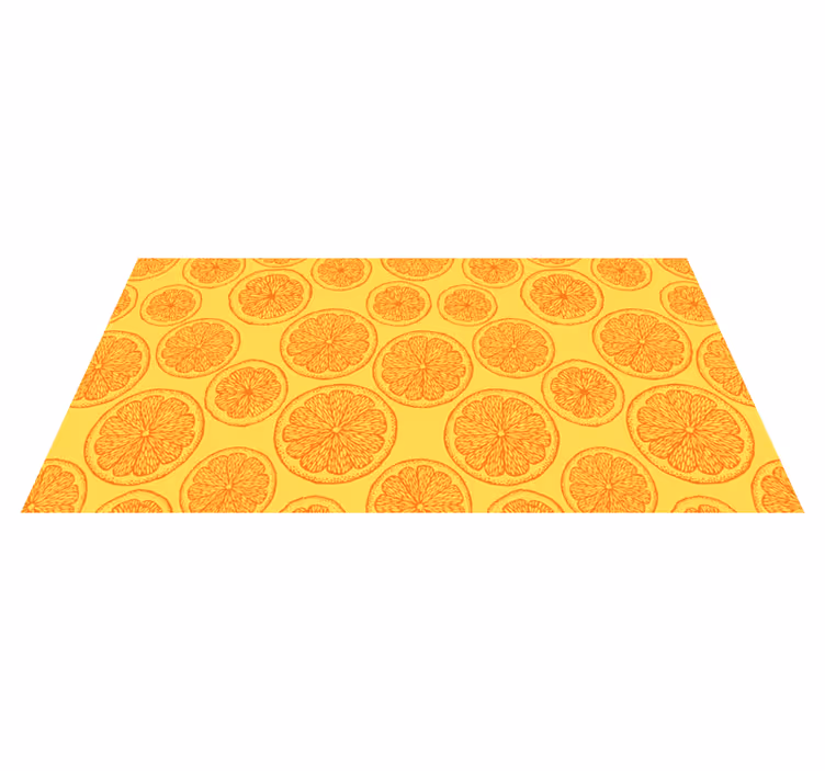 Tapis vinyle plantes motif tranche de citron - TenStickers