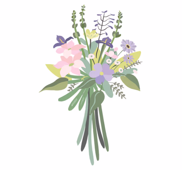 Tapis vinyle plantes bouquet floral coloré - TenStickers