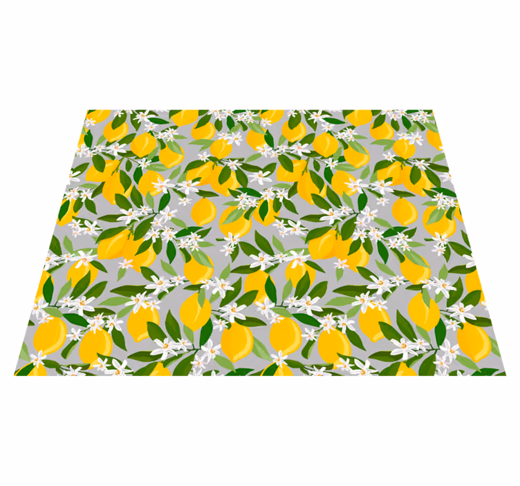 Tapis vinyle chambre motif fleurs de citron - TenStickers