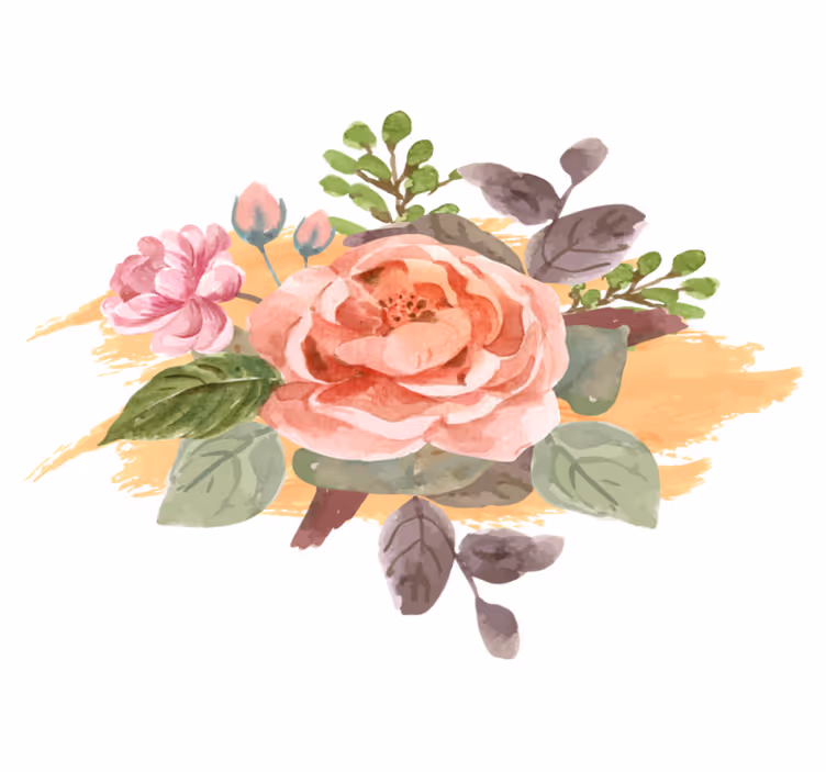 Tapis vinyle chambre composition fleurs rose - TenStickers