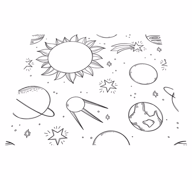 Tapis vinyle étoile espace version enfant - TenStickers