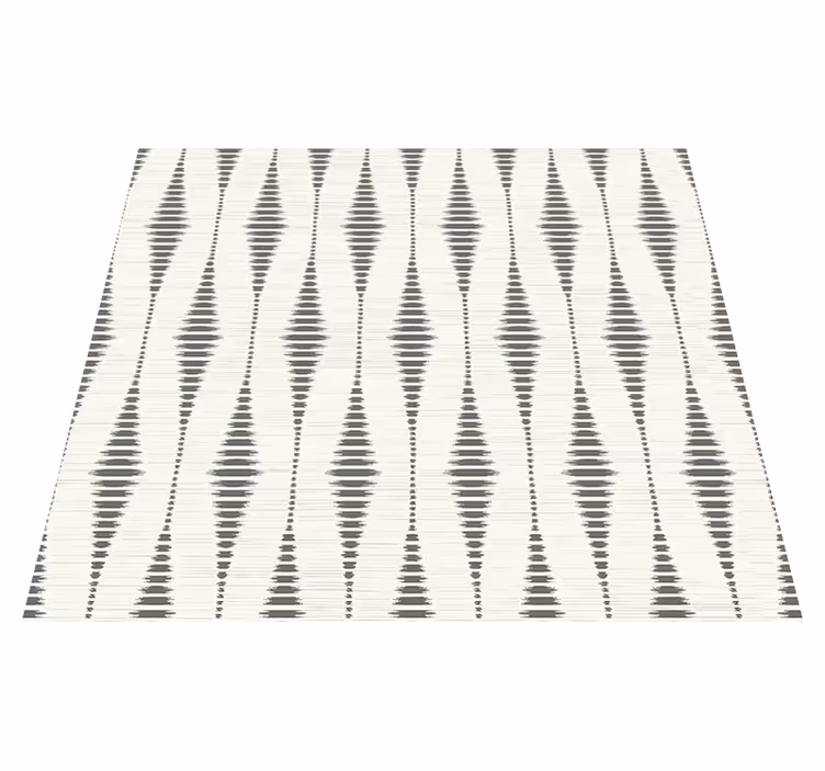 Tapis vinyle géométrique rabaul ikat gris et beige - TenStickers