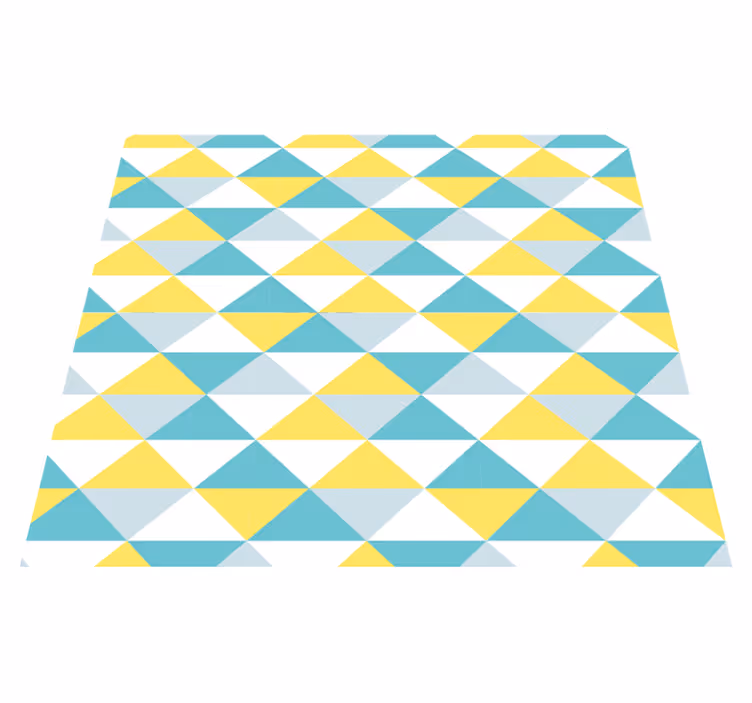 Tapis vinyle géométrique jaune et bleu - TenStickers