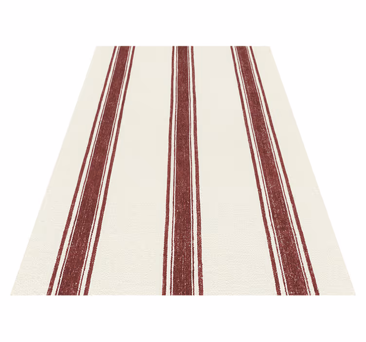Tapis vinyle géométrique lignes verticales rouges - TenStickers