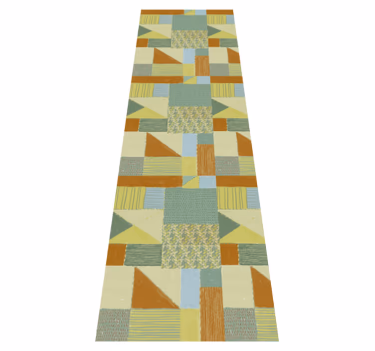Tapis vinyle géométrique design triangles colorés - TenStickers