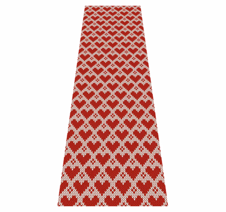 Tapis vinyle noël motif cœurs en tricot - TenStickers
