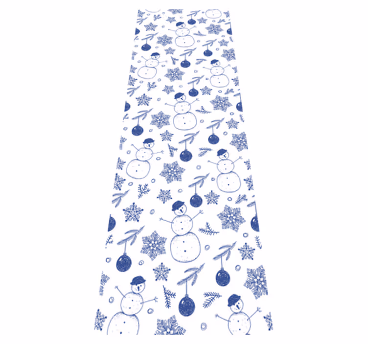 Tapis vinyle noël motif hiver bleu dessiné à la main - TenStickers