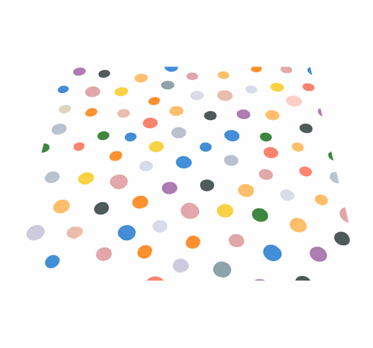 Tapis vinyle chambre pois colorés sur fond blanc - TenStickers