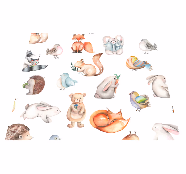 Tapis vinyle autres tapis animaux de la forêt simples - TenStickers
