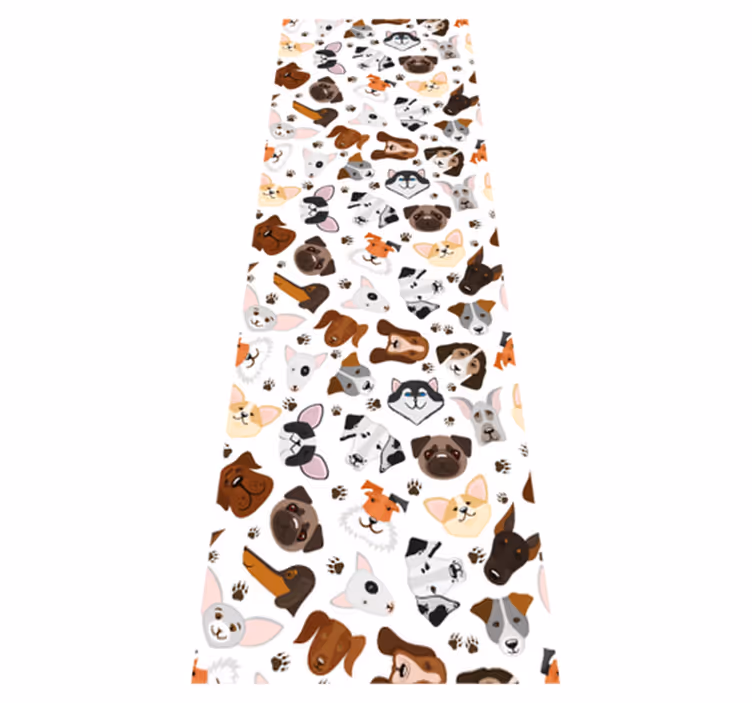 Tapis vinyle chambre têtes de chiens de race - TenStickers