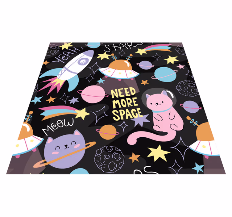 Tapis vinyle autres tapis chats dans l'espace - TenStickers