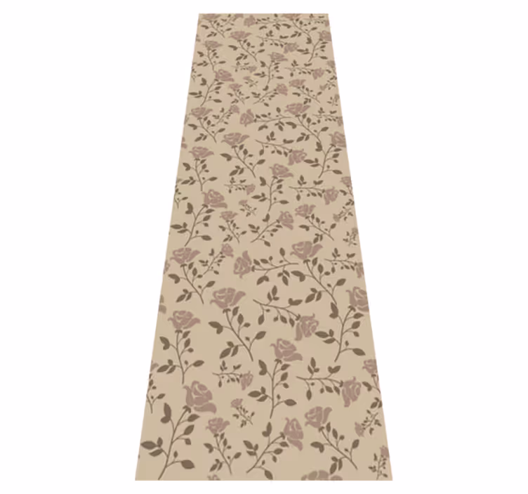 Tapis vinyle chambre motif vintage rose marron - TenStickers