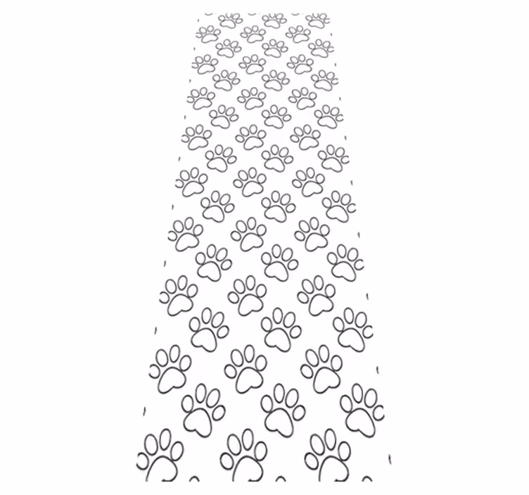 Tapis vinyle chambre empreintes de pattes noires et blanches - TenStickers