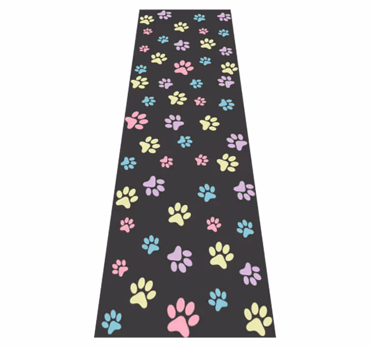 Tapis vinyle chambre empreintes de chiens colorées - TenStickers