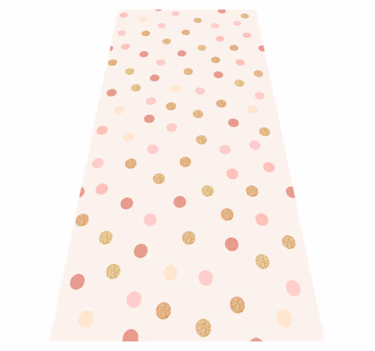 Tapis vinyle chambre motif pois roses irréguliers - TenStickers