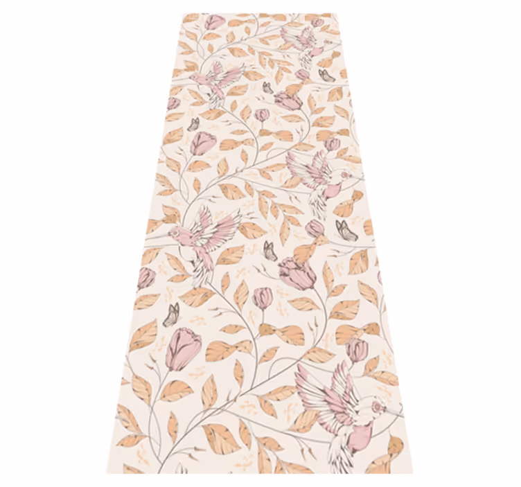 Tapis vinyle chambre motif tulipes couleurs beige - TenStickers