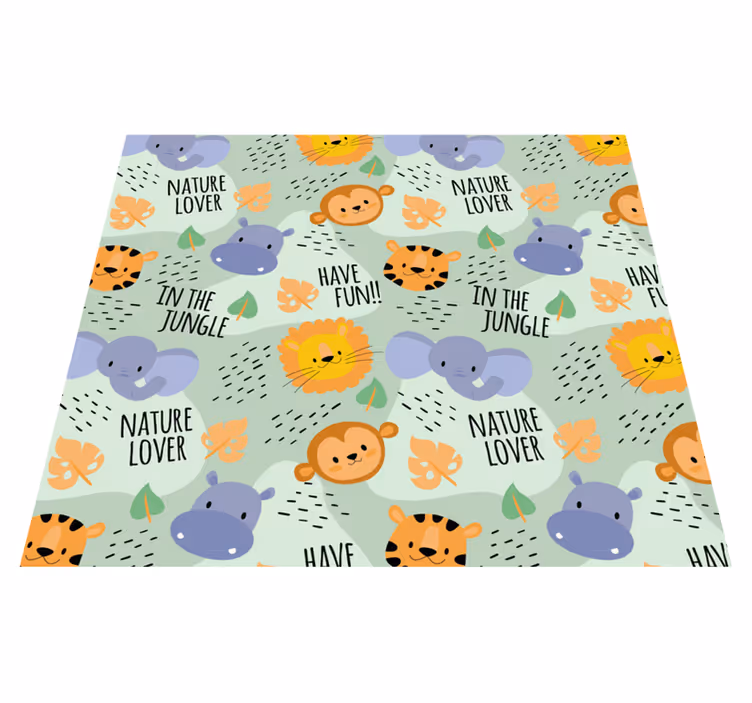 Tapis vinyle autres tapis animaux de la jungle verts - TenStickers