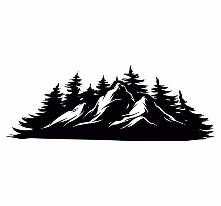 Tapis vinyle nature paysage de montagnes - TenStickers