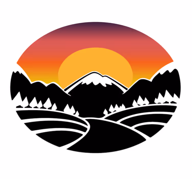 Tapis vinyle nature montagne et forêt - TenStickers