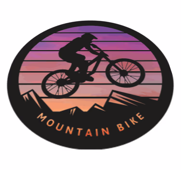 Tapis vinyle nature montagnes vététiste - TenStickers