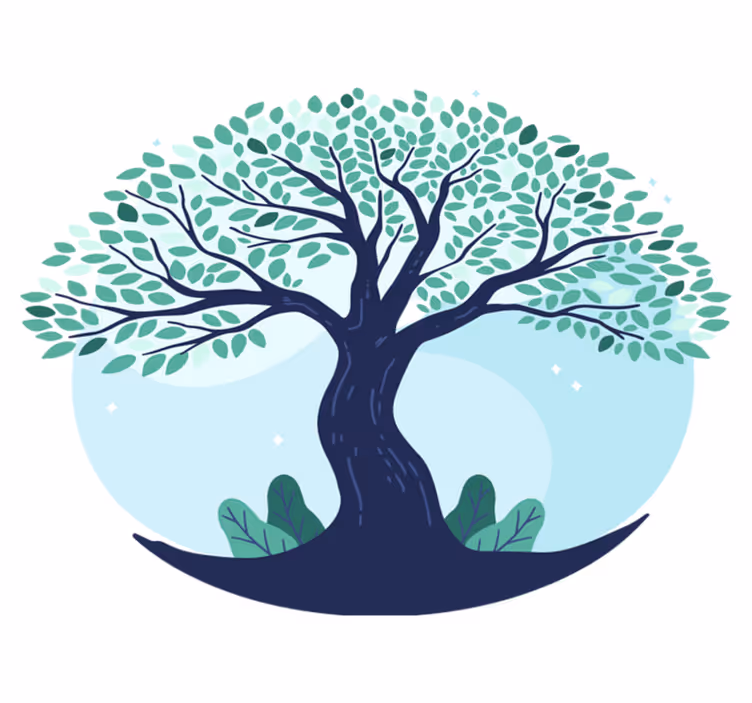 Tapis vinyle nature arbre de vie bleu - TenStickers