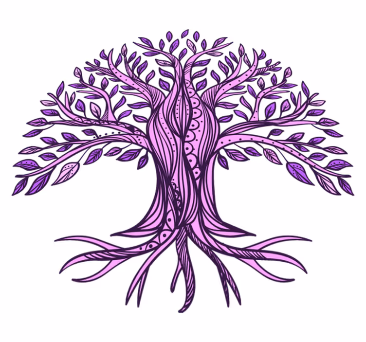 Tapis vinyle nature motif arbre de vie violet - TenStickers