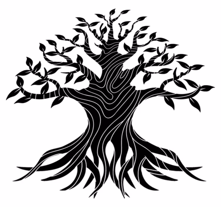 Tapis vinyle nature lignes arbre de vie - TenStickers