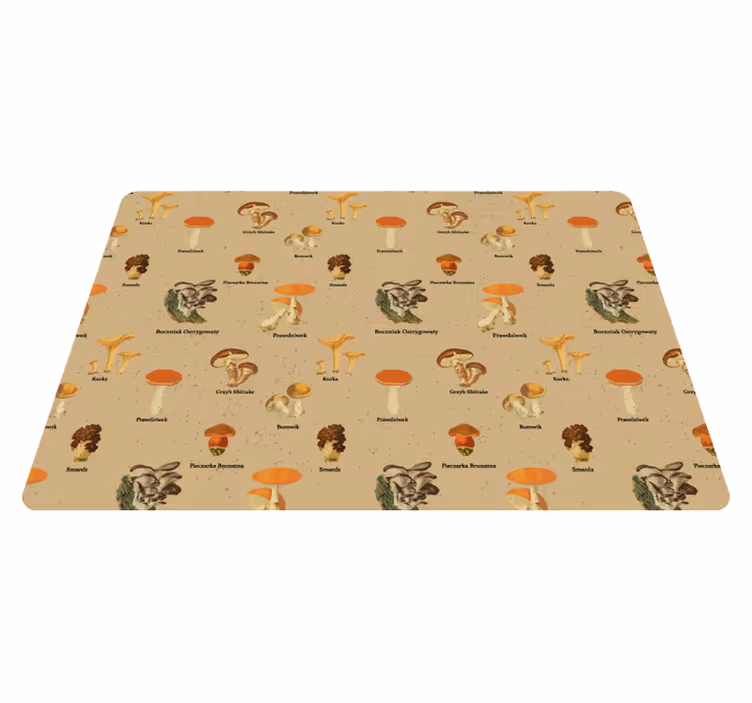 Tapis vinyle nature types de champignons vintage - TenStickers