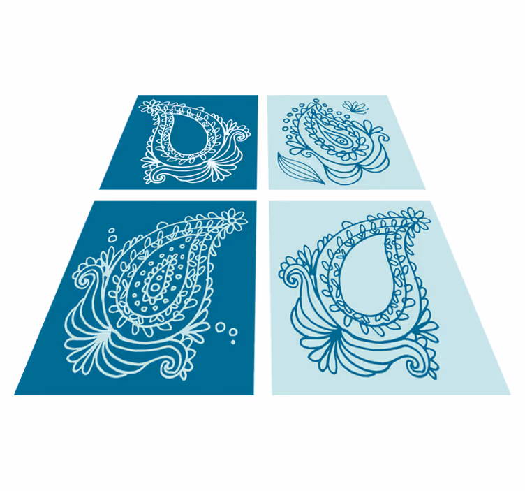 Tapis vinyle nature motifs paisley - TenStickers