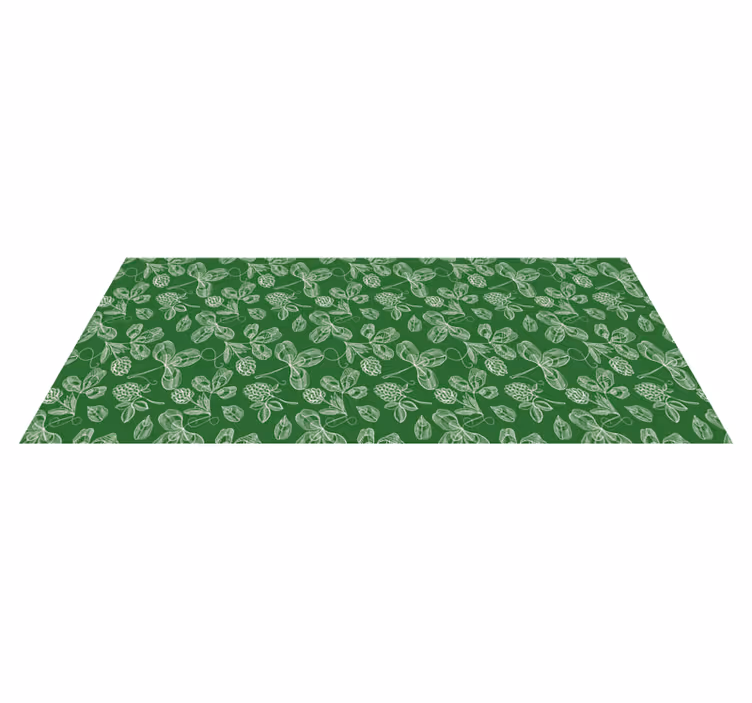 Tapis vinyle nature motif feuillage vert - TenStickers