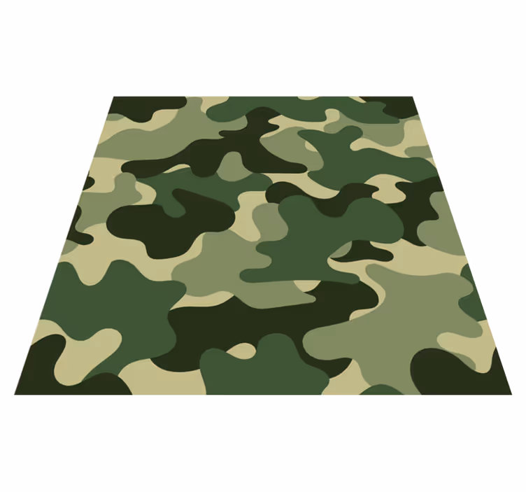 Tapis vinyle nature motif camouflage - TenStickers
