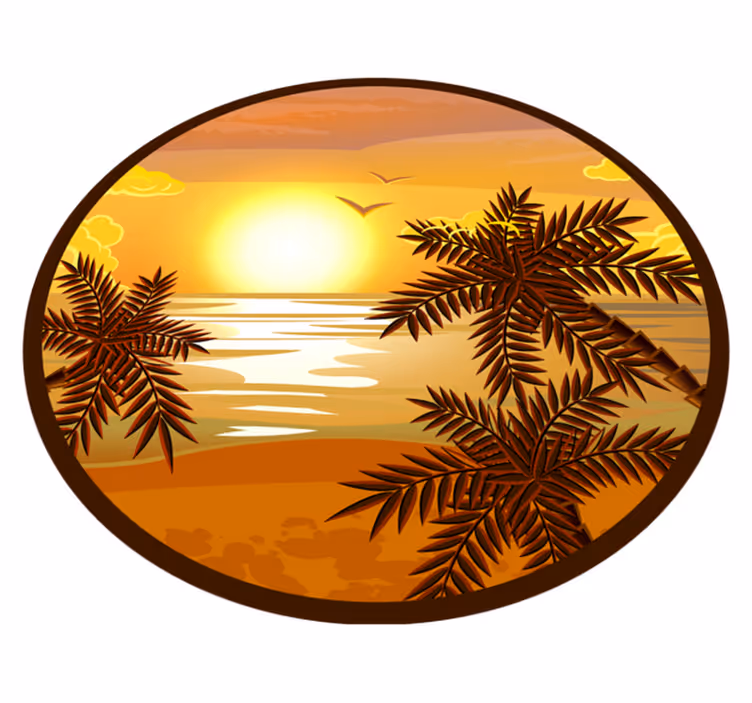 Tapis vinyle nature vue apaisante sur le coucher de soleil - TenStickers