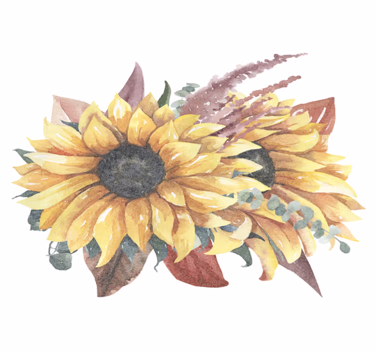 Tapis vinyle nature arrangement floral de tournesols - TenStickers
