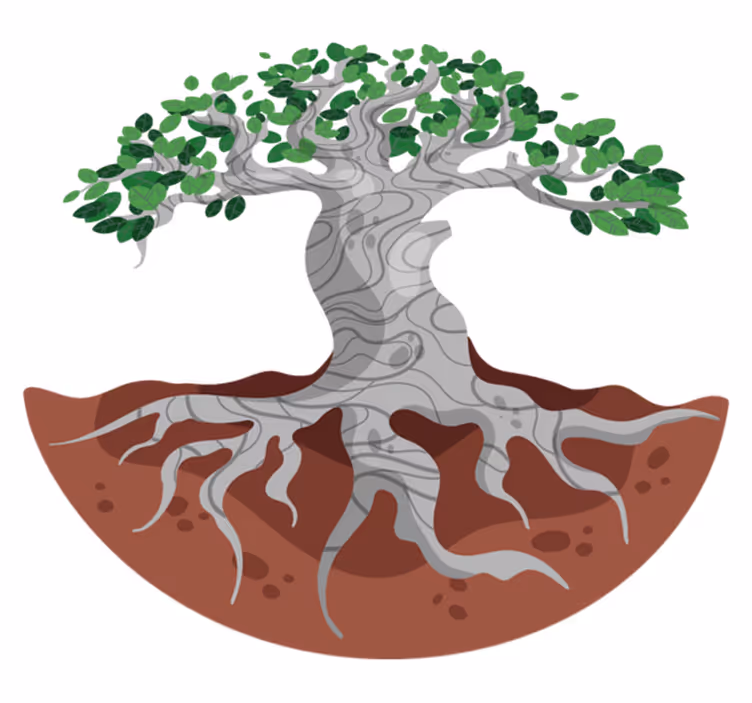 Tapis vinyle nature racines d'arbre stylisées - TenStickers