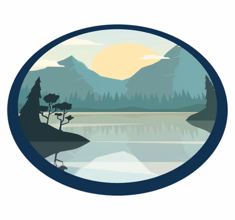 Tapis vinyle nature réflexion sereine des montagnes - TenStickers