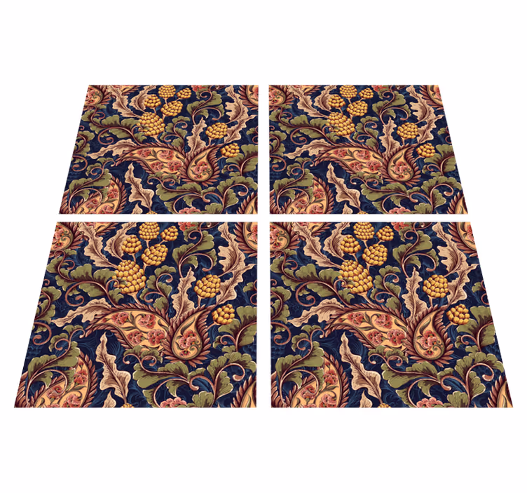 Tapis vinyle nature motif floral - TenStickers