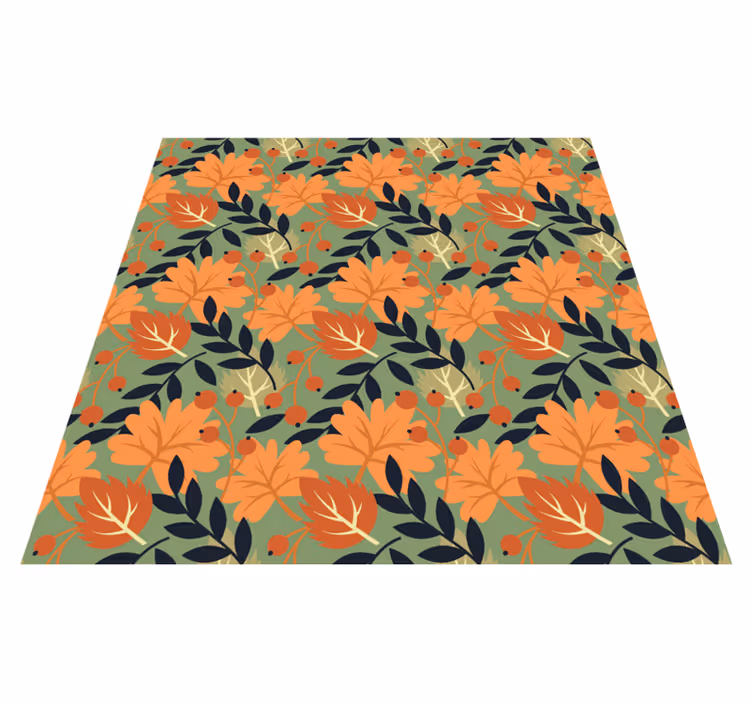 Tapis vinyle plantes grand design de feuilles d'automne - TenStickers