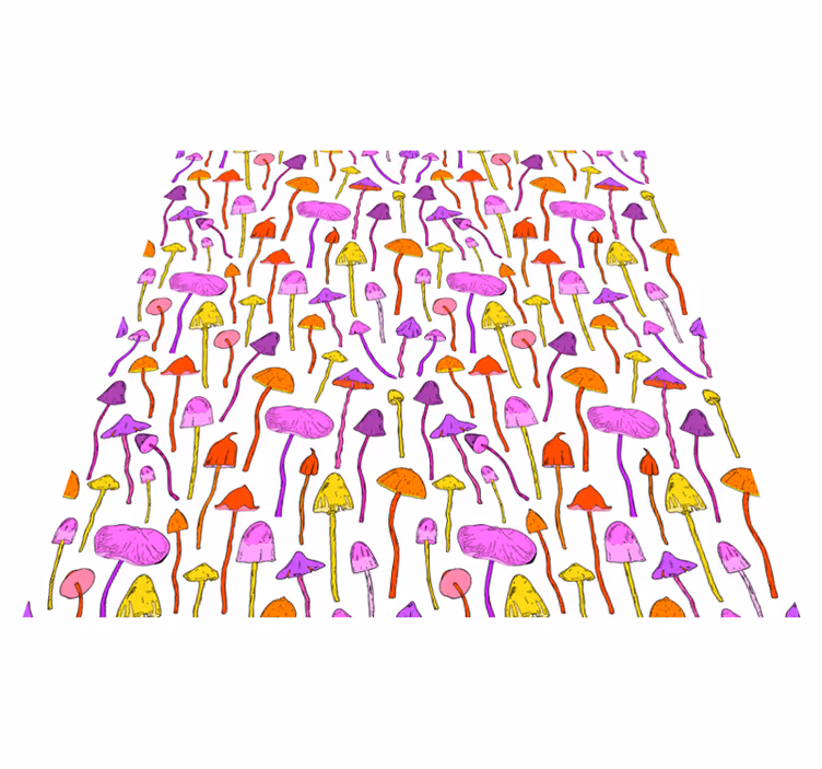 Tapis vinyle plantes motif champignons hallucinogènes - TenStickers