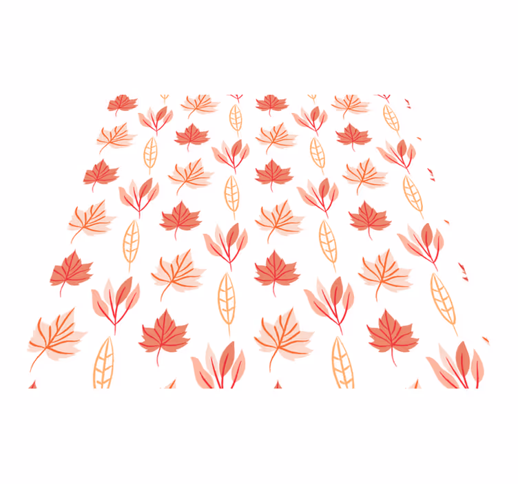 Tapis vinyle plantes motifs feuilles automne roses - TenStickers