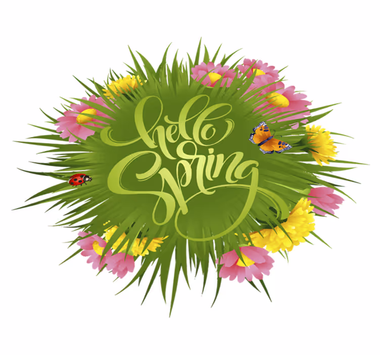 Tapis vinyle plantes fleurs des champs printemps - TenStickers
