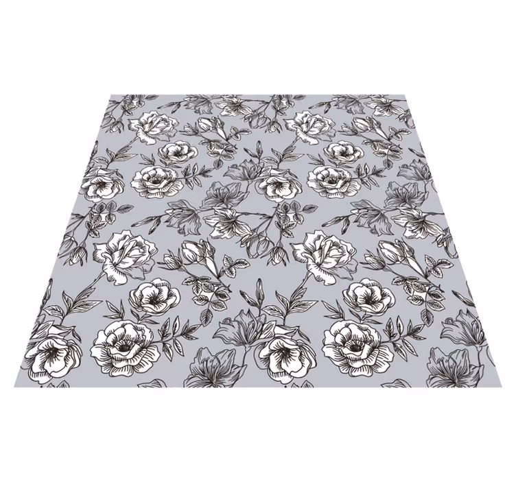 Tapis vinyle plantes fleurs translucides - TenStickers