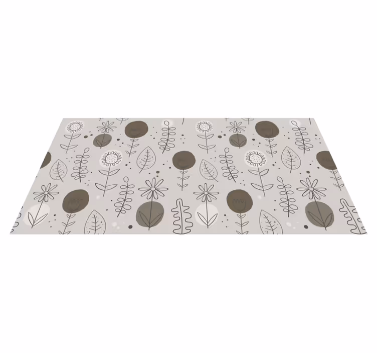 Tapis vinyle plantes motifs couleurs naturelles - TenStickers