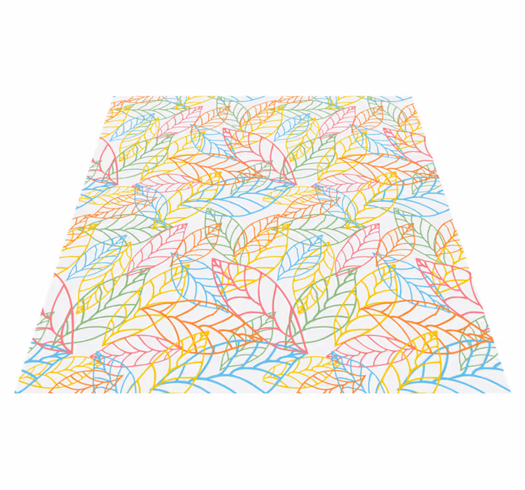 Tapis vinyle plantes design de feuilles néon colorées - TenStickers