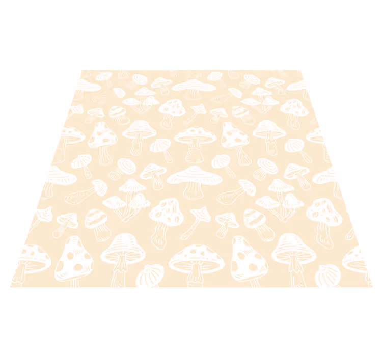 Tapis vinyle plantes designs champignons beiges - TenStickers