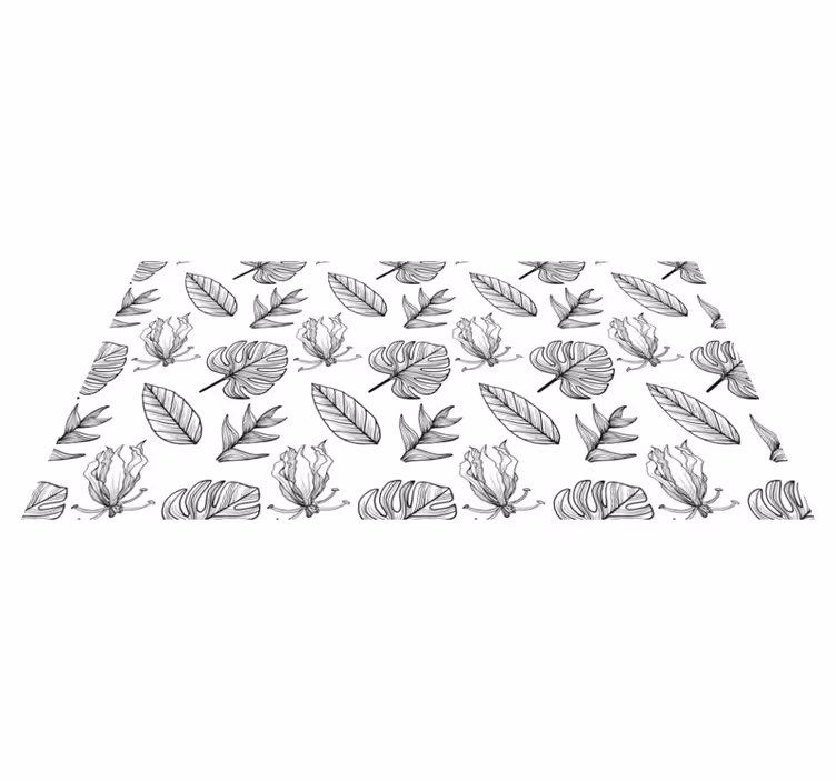 Tapis vinyle plantes motifs de feuilles - TenStickers